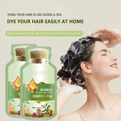 10pcs/Box Hair Dye Shampoo Natural Plant Bubble Hair Dye Long-lasting Hair Color Convenient And Effective Hair Coloring Shampoo