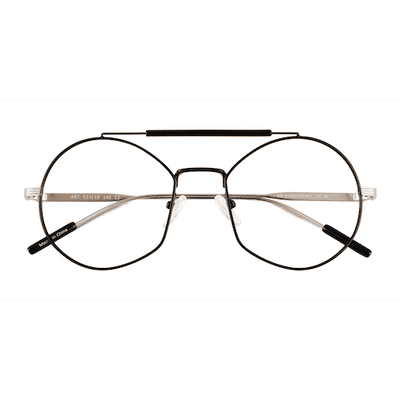 Male s aviator Silver Black Metal Prescription eyeglasses - Eyebuydirect s Art