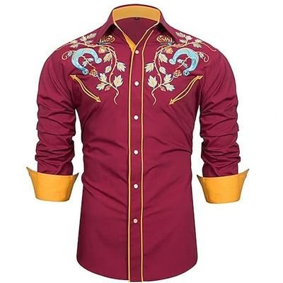 Classico Retrò Vintage 18° Secolo Blusa / Camicia Cowboy del West Costume Per uomo Mascherata Abbigliamento Quotidiano Addio al Nubilato Adulti Camicia