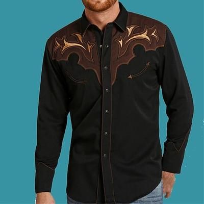 Classico Retrò Vintage 18° Secolo Blusa / Camicia Cowboy del West Costume Per uomo Mascherata Abbigliamento Quotidiano Addio al Nubilato Adulti Camicia