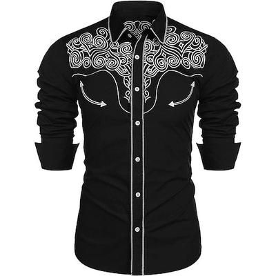 Classico Retrò Vintage 18° Secolo Blusa / Camicia Cowboy del West Costume Per uomo Mascherata Abbigliamento Quotidiano Addio al Nubilato Adulti Camicia