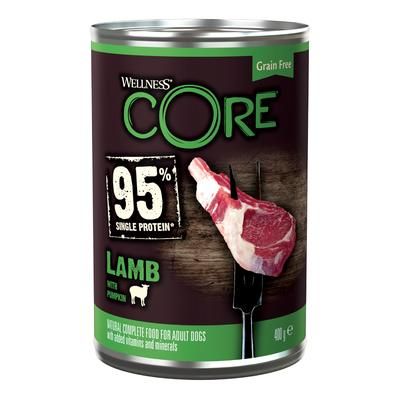 6x400g Wellness Core 95% Lamb & Pumpkin Adult Wet Dog Food