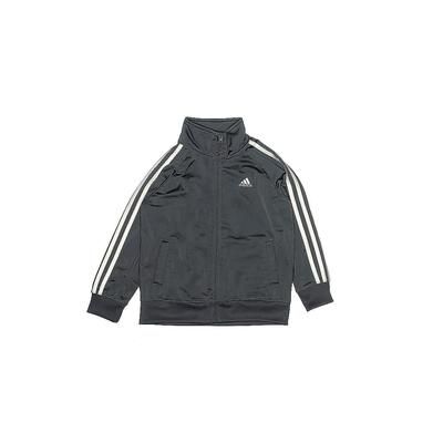 Adidas Track Jacket: Gray Jackets & Outerwear - Kids Girl's Size 5