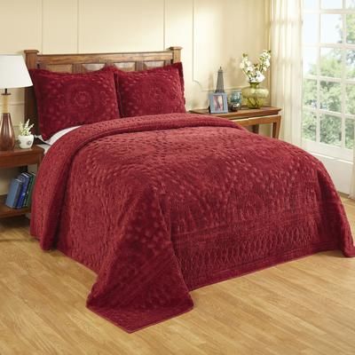 Rio Collection 100% Cotton Bedspread Set by Better Trends in Burgundy (Size QUEEN)