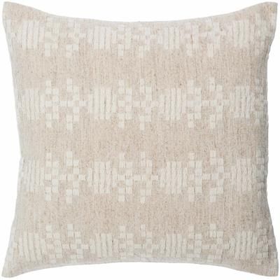 Sanna 22" Square Traditional Cotton Peach/Cream Throw Pillow - Boutique Rugs