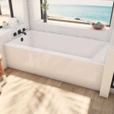 Aquatic Carlson 60 x 42 AcrylX Alcove Left-Hand Drain Bathtub in White AC003089-L-TO-WH