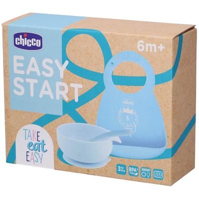 Chicco Set Pappa Silicone 6m+ Azzurro 1 pz Altro