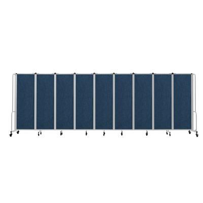 National Public Seating RDG6-9PT04 210"L Portable Room Divider w/ 9 Blue PET Panels & Gray Frame - 6'H