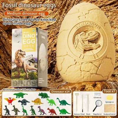 TEMU Children's Archaeological Digging Dinosaur Egg Toy, Dinosaur Fossil Diy Handmade Digging Treasure, Educational Brain, Exercise Baby Hands-on Ability, Christmas Gift, Halloween Gift Easter Gift