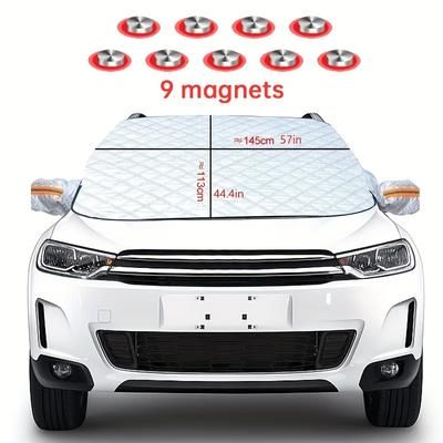 Car Snow Cover Sunshade, Thickened Car Snow Visor 9 Magnets Are Strongly Fixed, Protecting The Car's Front Windshield From Sunlight, Uv And Snow, Etc.
