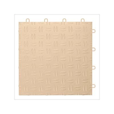 GearTile Diamond Pattern 12 x 12-Inch Beige Garage Floor Tile (48 Pack)