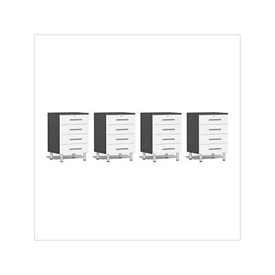 Ulti-MATE Garage Cabinets 4-Piece 4-Drawer Garage Cabinet Kit in Starfire White Metallic