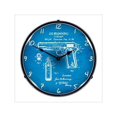 Collectable Sign and Clock Colt 1911 Patent Blueprint Backlit Wall Clock