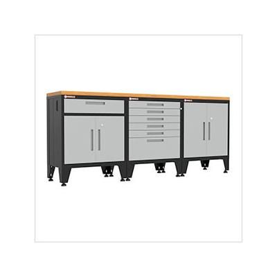 Armadillo Tough Grey 4-Piece Garage Cabinet Set with Levelers