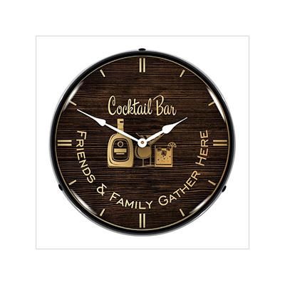 Collectable Sign and Clock Cocktail Bar Backlit Wall Clock