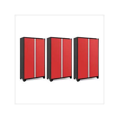 NewAge Garage Cabinets 3 x BOLD Series 48-Inch Red Locker