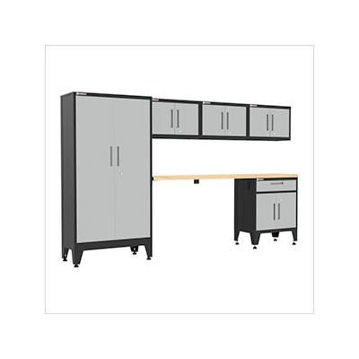 Armadillo Tough Grey 6-Piece Garage Cabinet Set with Levelers