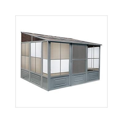 Gazebo Penguin 10 ft. x 12 ft. Florence Solarium with Polycarbonate Roof (Slate Gray)