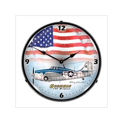 Collectable Sign and Clock Grumman F4F Wildcat Backlit Wall Clock