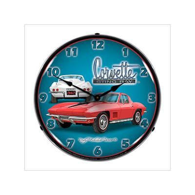 Collectable Sign and Clock 1967 Corvette Stingray Backlit Wall Clock
