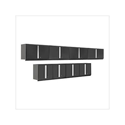 NewAge Garage Cabinets PRO Series Black 8-Piece Black Wall Cabinet Set
