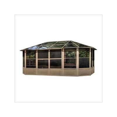 Gazebo Penguin 12 ft. x 18 ft. Florence Solarium with Polycarbonate Roof (Sand)