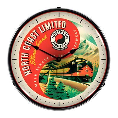 Collectable Sign and Clock Northern Pacific Backlit Wall Clock