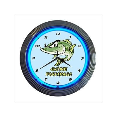 Neonetics 15-Inch Gone Fishing Neon Clock