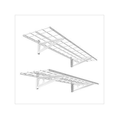 Fleximounts 1' x 4' White Wall Mounted Shelf (2-Pack)