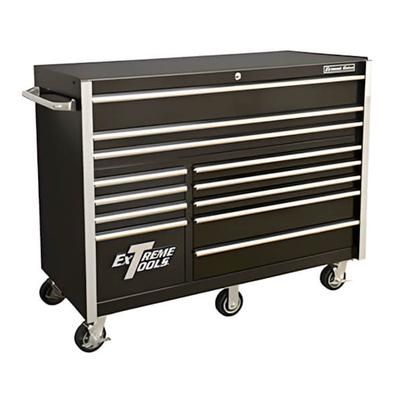 Extreme Tools RX Series 55-Inch Black 12-Drawer Roller Cabinet