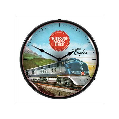 Collectable Sign and Clock Missouri Pacific Lines Backlit Wall Clock