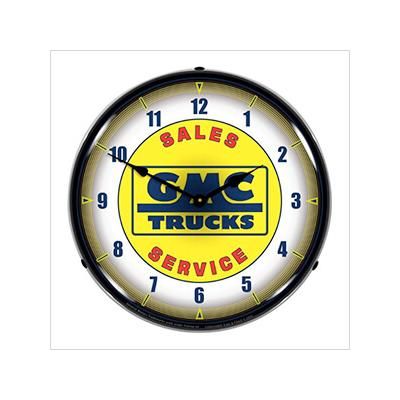 Collectable Sign and Clock GMC Trucks Sales Service Backlit Wall Clock