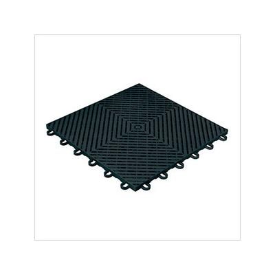 Swisstrax Ribtrax Smooth Home 1ft x 1ft Jet Black Garage Floor Tile (Pack of 10)