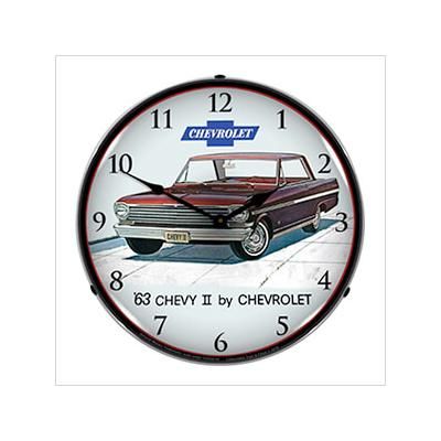 Collectable Sign and Clock 1963 Chevy II Nova Super Sport Backlit Wall Clock