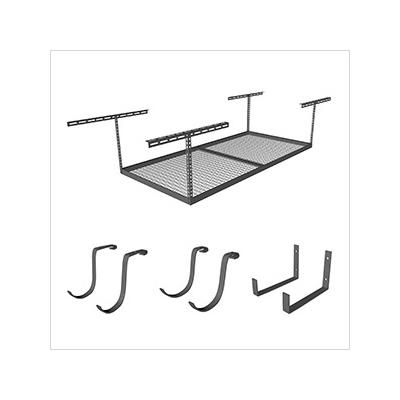 MonsterRax 4 x 8 Overhead Storage 18-33-Inch Drop Combo (Includes 2 Racks and 18 Hooks)