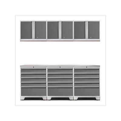 NewAge Garage Cabinets PRO Platinum 7-Piece Garage Storage Set with Stainless Steel Top