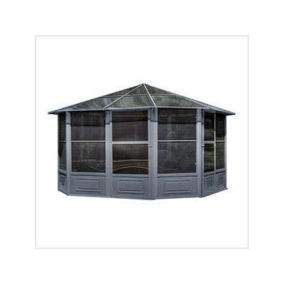 Gazebo Penguin 12 ft. x 12 ft. Florence Solarium with Polycarbonate Roof (Slate Gray)