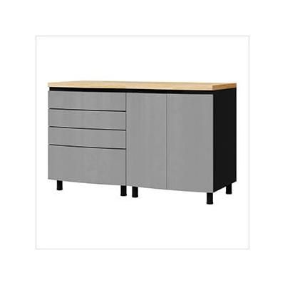 Contur Cabinet 5' Premium Lithium Grey Garage Cabinet System with Butcher Block Tops