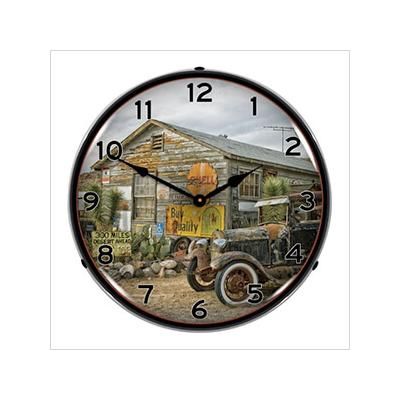 Collectable Sign and Clock Last Chance to Fill Up Backlit Wall Clock