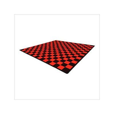 Speedway Tile Two Car Garage Floor Tile Mat / Pad (Black / Red)