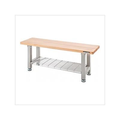 Seville Classics UltraHD 48-Inch Wood Seating Bench with Storage Shelf
