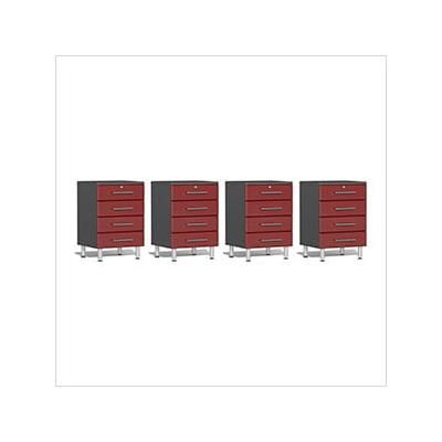 Ulti-MATE Garage Cabinets 4-Piece 4-Drawer Garage Cabinet Kit in Ruby Red Metallic