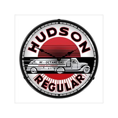 Collectable Sign and Clock Hudson Gas Backlit Wall Clock