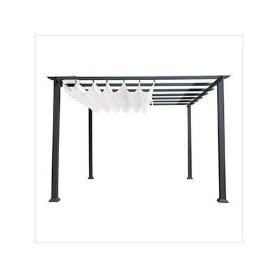 Paragon Outdoor 11 x 11 ft. Florence Soft Top Aluminum Pergola (Grey Frame / White Canopy)