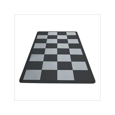 Speedway Tile Motorcycle Garage Floor Tile Mat / Pad (Black / Grey)