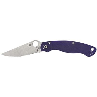 Spyderco Military 2 Folding Knife by Sal Glesser 4in CPM S110V Satin Plain Blade Blue G10 Handle C36GPDBL2
