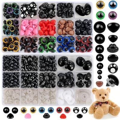 TEMU 700pcs Safety Eyes For Crochet, 6-22mmcolorful Glitter Safety Eyes Noses With Washers For Crochet Stuffed Animals Amigurumi Craft Doll Making Teddy Bear Crochet