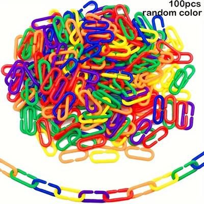 TEMU 100pcs C-shaped Clips Hooks Plastic Chain Links - Counting & Linking Activity Kit, Sensory Toys For Kids, Develops Kid's Fine Motor And Color Recognition & Sorting Skills, Christmas Gift