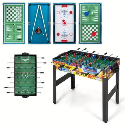 TEMU Costwat 12-in-1 Combo Game Table Set With Foosball Air Hockey Pool Pong Chess Bowling