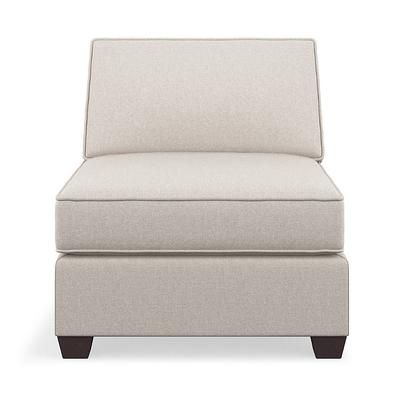 Addison Upholstered Sectional Collection - Build Your Own, Armless Chair, Armless Chair/Luxe Crossweave Linen - Grandin Road